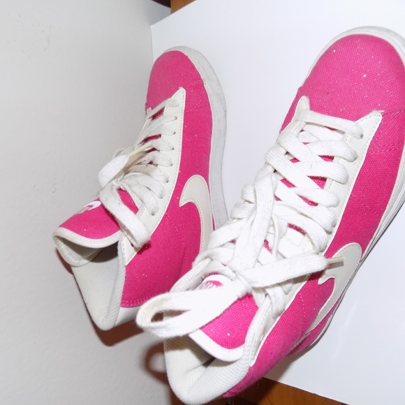 PINK NIKE HIGH TOPS - Picture 6 of 8